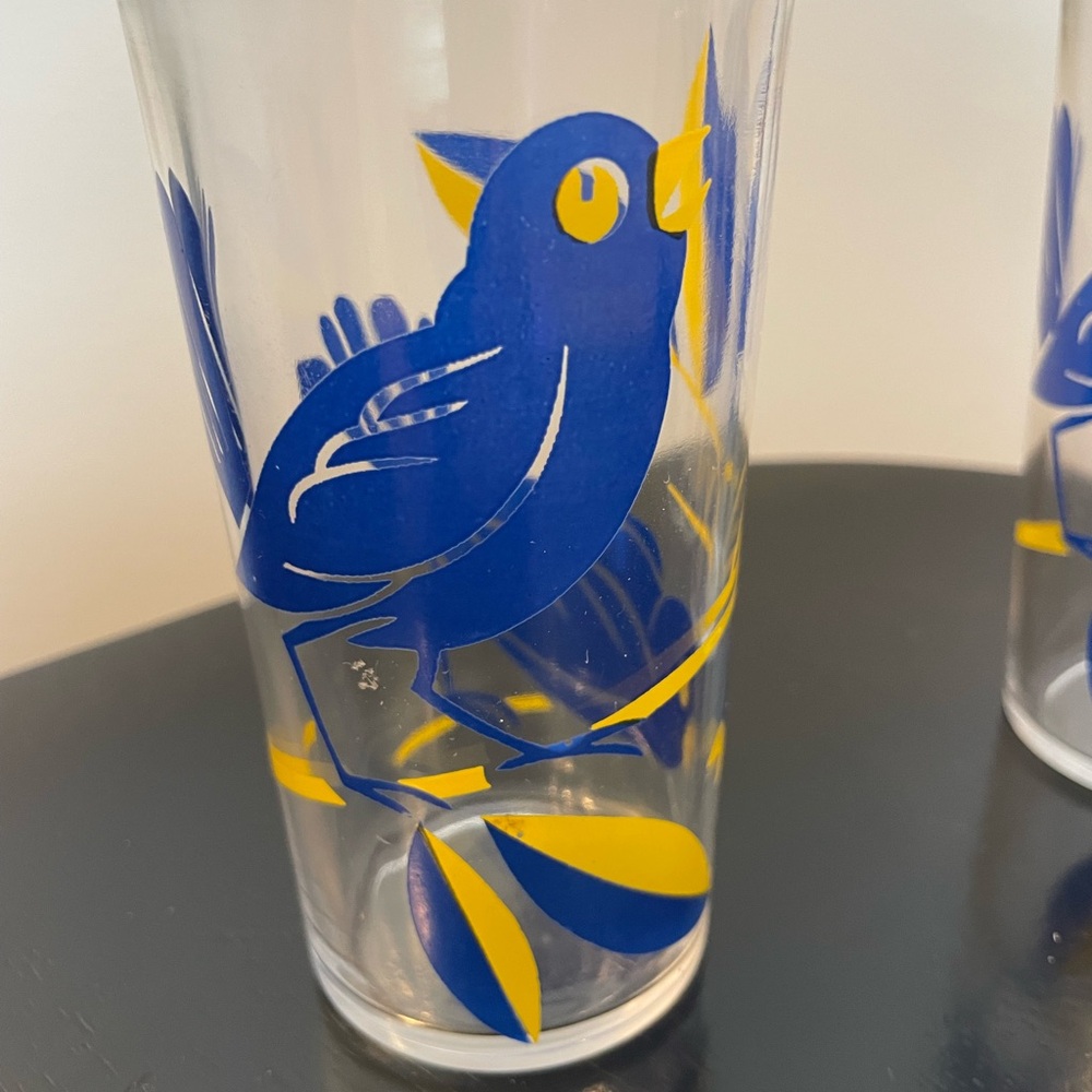 Bluebird West Virginia Specialty Vintage Mid Century Highball Glasses set of 4 - Picture 3 of 3